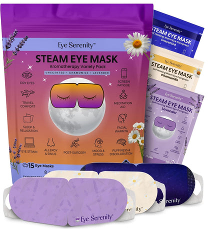 Eye Serenity Steam Eye Mask, Heated Eye Mask Fast Relief for Stye Unscented
