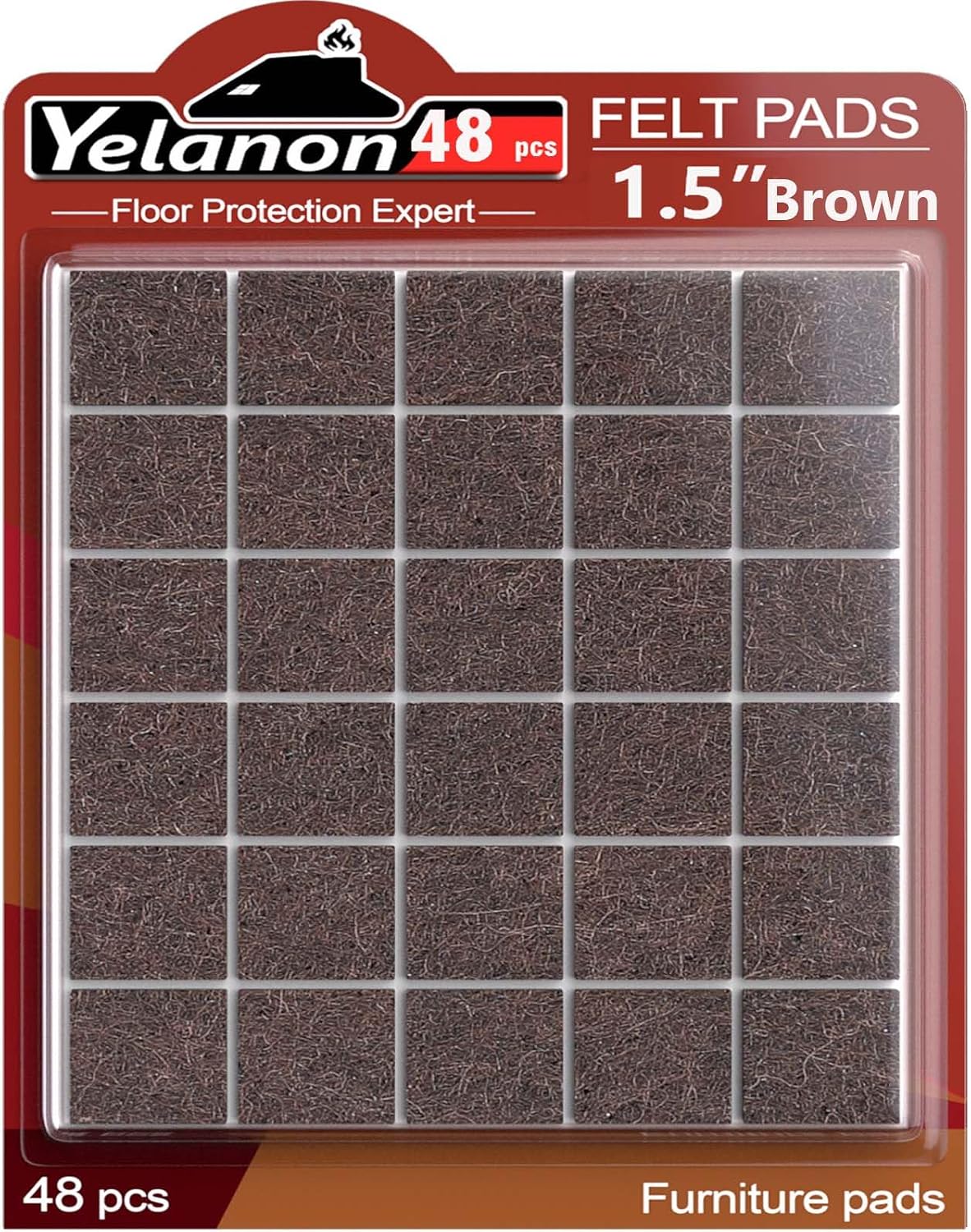Felt Furniture Pads -56 Pcs(1+2)” Premium Felt Pads for Chair Legs Furniture, Floor Protectors for Hardwood Floors,Brown