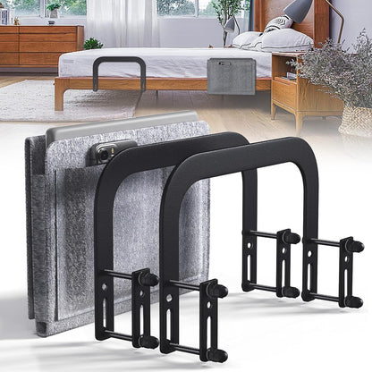 Mattress Slide Stopper With Bedside Caddy For Metal Frame Extra Tall Adjustable Mattress Retainer Bar For Bed Keep Mattres Topper From Sliding Non Slip Mattresses Gripper Gasket Holder Bracket