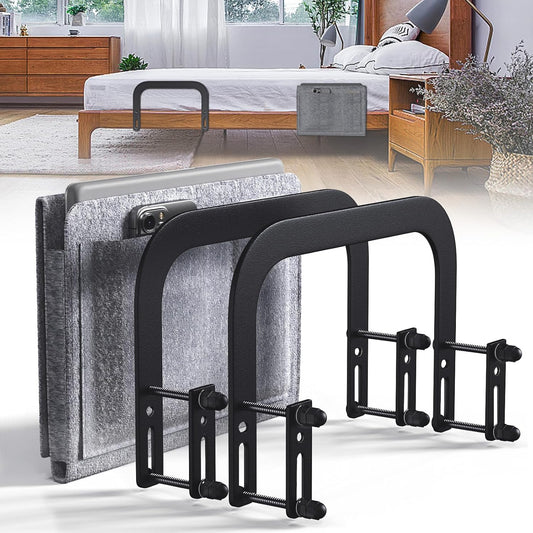 Mattress Slide Stopper With Bedside Caddy For Metal Frame Extra Tall Adjustable Mattress Retainer Bar For Bed Keep Mattres Topper From Sliding Non Slip Mattresses Gripper Gasket Holder Bracket