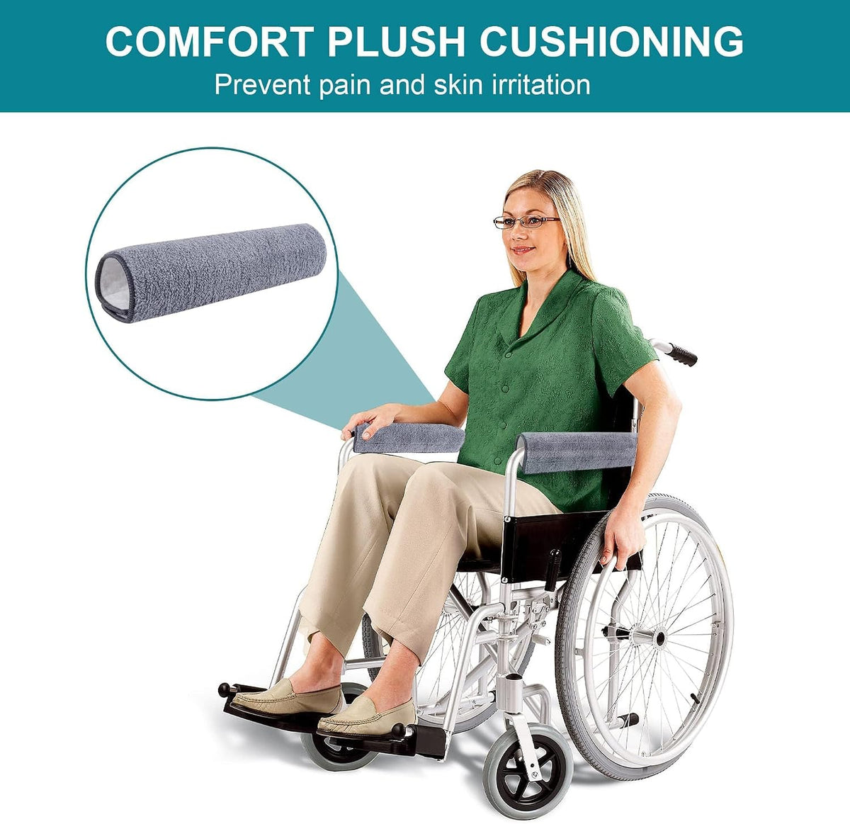 Small Office Chair Arm Covers Protectors, 2-Pack Chair Arm Pads with Straps