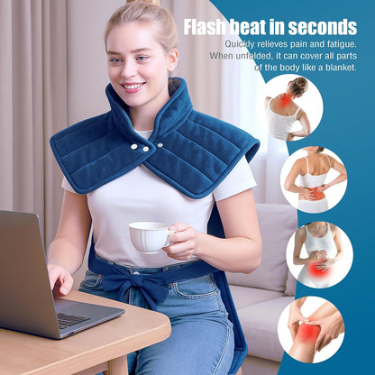 Heating Pad for Neck and Shoulders and Back,Exquisite Gifts for Mom Dad Wife Brother and Sister,Heating Pad for Back Pain Relief, Overheating Protection, Machine Washable