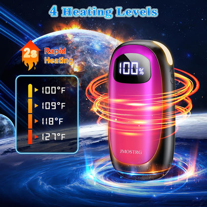 Hand Warmers Rechargeable, Electric Dual-Sided Heating with LED Display & Flashlight, Max 127℉, 13Hrs Long Lasting Pocket Heater for Raynauds, Golf, Hunting, Camping, Birthday Gifts for Men Women