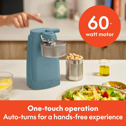 bella Automatic Can Opener, Hands Free, Battery Operated, Cordless, Stainless steel blade to open any Size Can with Magnet to Safely Remove Lid, Seamless Opening Decreases Sharp Edges, Slate