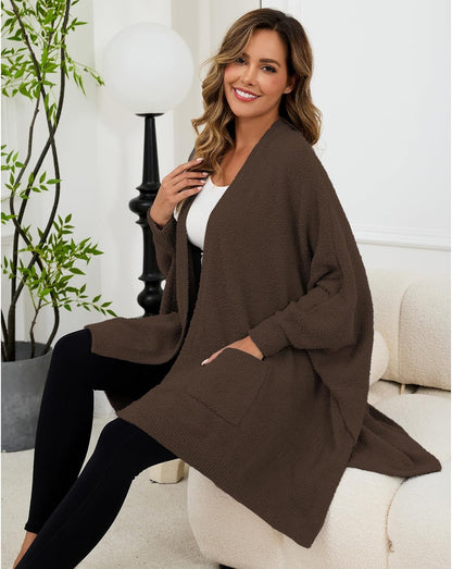 Wearable Blanket Sherpa Poncho Unique Office Work Warm Cozy Shawl TV Throw Blankets, Plush Cape Wrap for Adults
