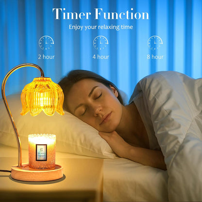 Flower Candle Warmer Lamp with Timer & Dimmer