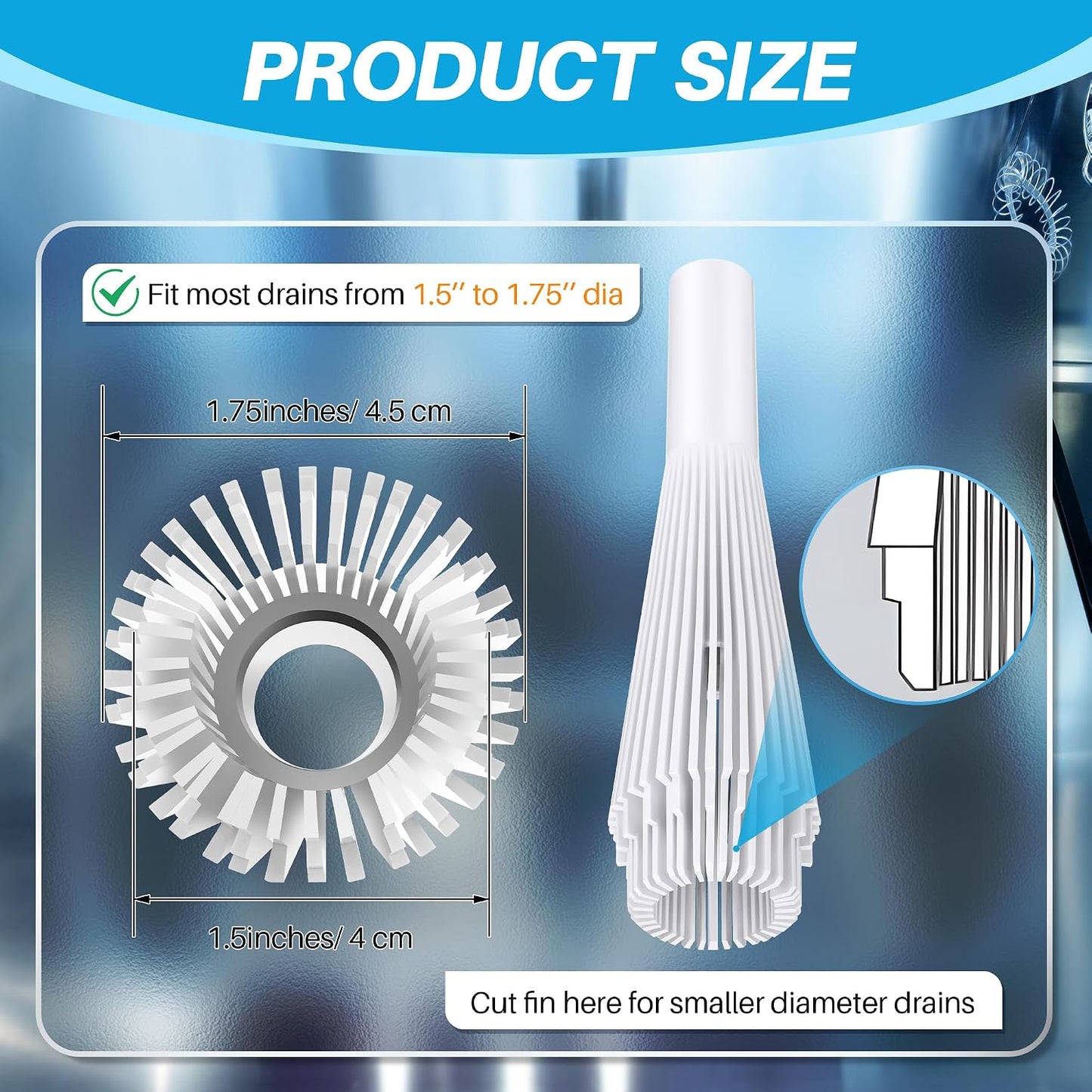 Feekoon 2 Pack Lint Trap for Washer and Utility Sink Drains, Hair Catcher | Fits 1.5 to 1.75 Inch Drains, Nylon Mesh, T Shape Rubber Plug, For Laundry Rooms and Utility Sinks, Removable for Cleaning