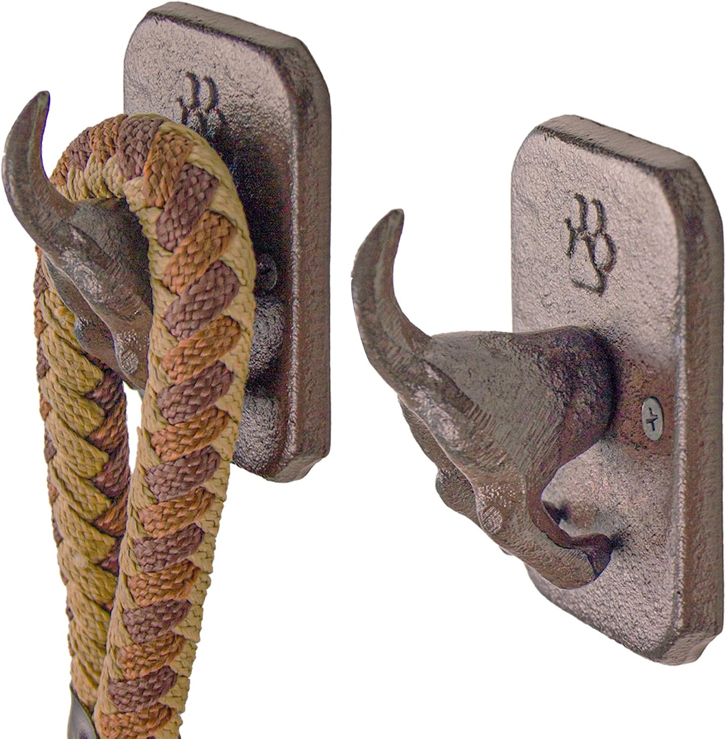 Tapeera 1 Pack Cast Iron Dog Leash Holder for Wall - Dog Butt Hooks Organizer - Heavy Duty Wall Hooks for Keys, Coat, Harness, Hat, Bag, Towel - Rustic Decorative Pet Leash Hook - Gift for Pet Lovers
