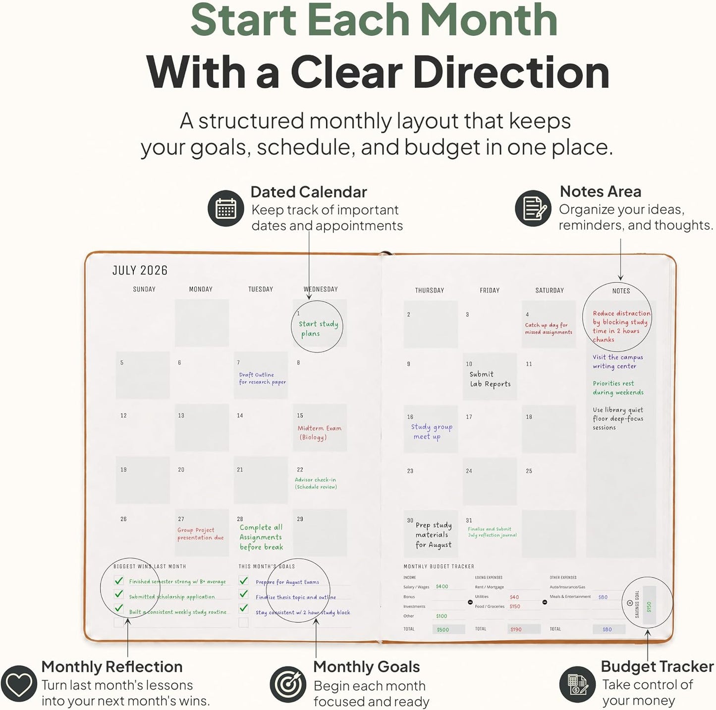 Dated, 2026 Planner, 5.8” x 8.3” - The #1 Productivity Planner to Achieve Your 2026 Goals - Planner 2026-2027 by PRODUCTIVITY STORE (A5, GREY)