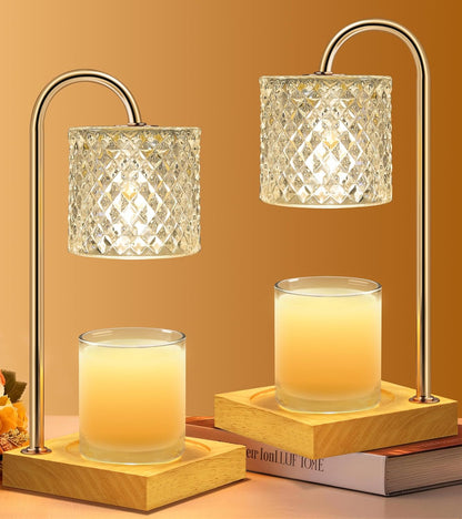 Candle Warmer Lamp with Timer Dimmer, Birthday Gifts for Women Mom, House Warming Gifts, Elegant New Home Decor, Wax Warmer for Jar Candles, Heater Lamp for Scented Wax, Amber Glass