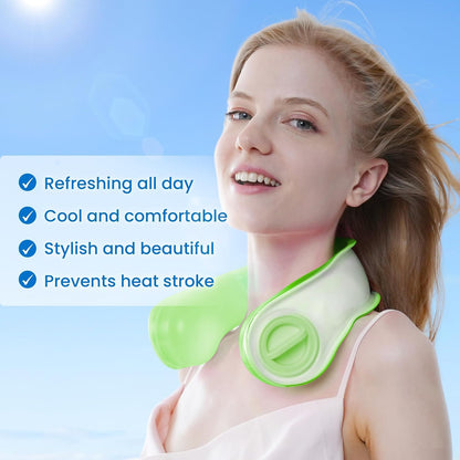 Neck Cooler for Hot Weather, Reusable Wearable Ice Water Neck Wrap with Wide Mouth for Ice Cubes, U-Shaped Cooling Neck Pack for Summer Heat, Outdoor Work, Sports, Travel & Hot Flashes, Blue
