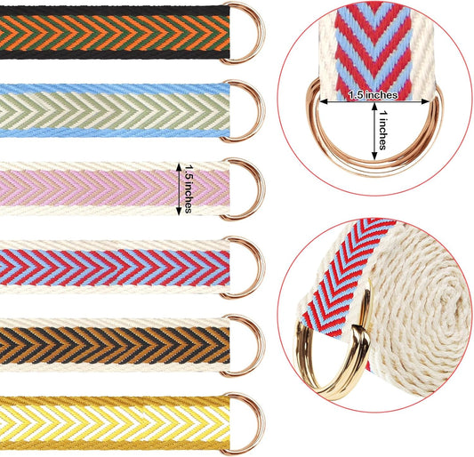 6 Packs Yoga Strap for Stretching Yoga Belt Adjustable Straps for Non Elastic Stretching Strap Exercise Straps for Pilates