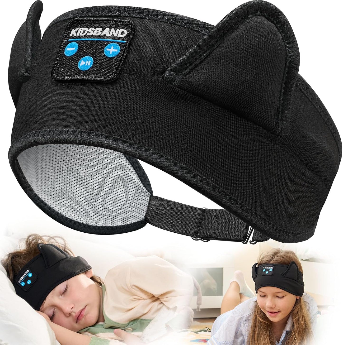 KIDSBAND Kids Bluetooth Headphones, Sleep Headband [Wireless & Wired Playback 2in1] Foldable Headphones for School/Travel/Tablet/Sleep
