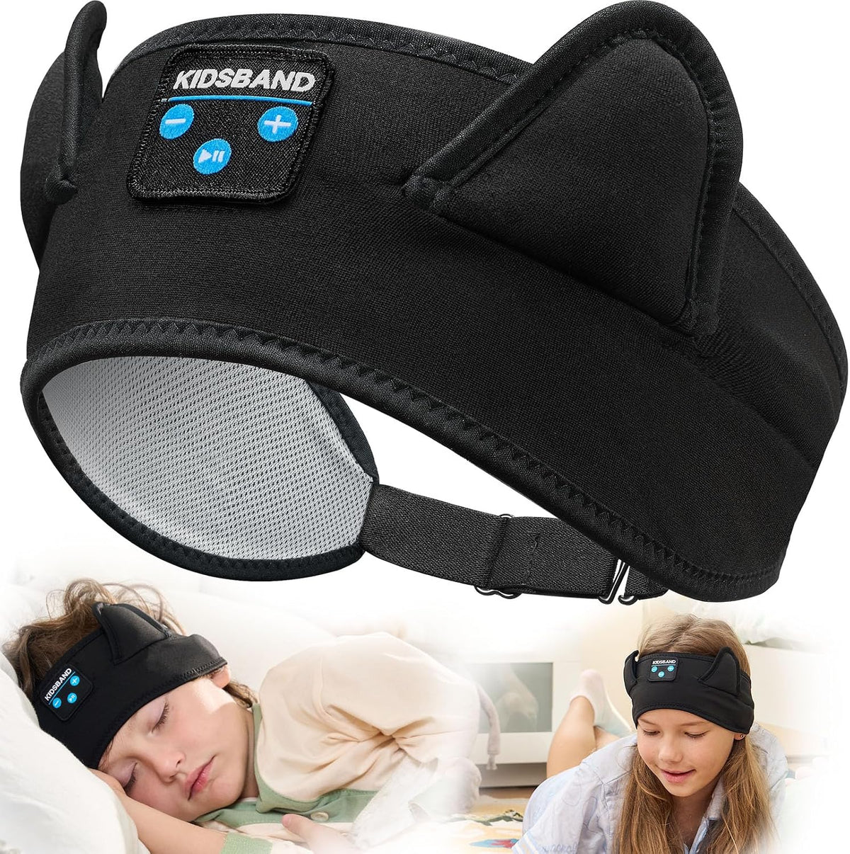 KIDSBAND Kids Bluetooth Headphones, Sleep Headband [Wireless & Wired Playback 2in1] Foldable Headphones for School/Travel/Tablet/Sleep