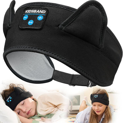KIDSBAND Kids Bluetooth Headphones, Sleep Headband [Wireless & Wired Playback 2in1] Foldable Headphones for School/Travel/Tablet/Sleep