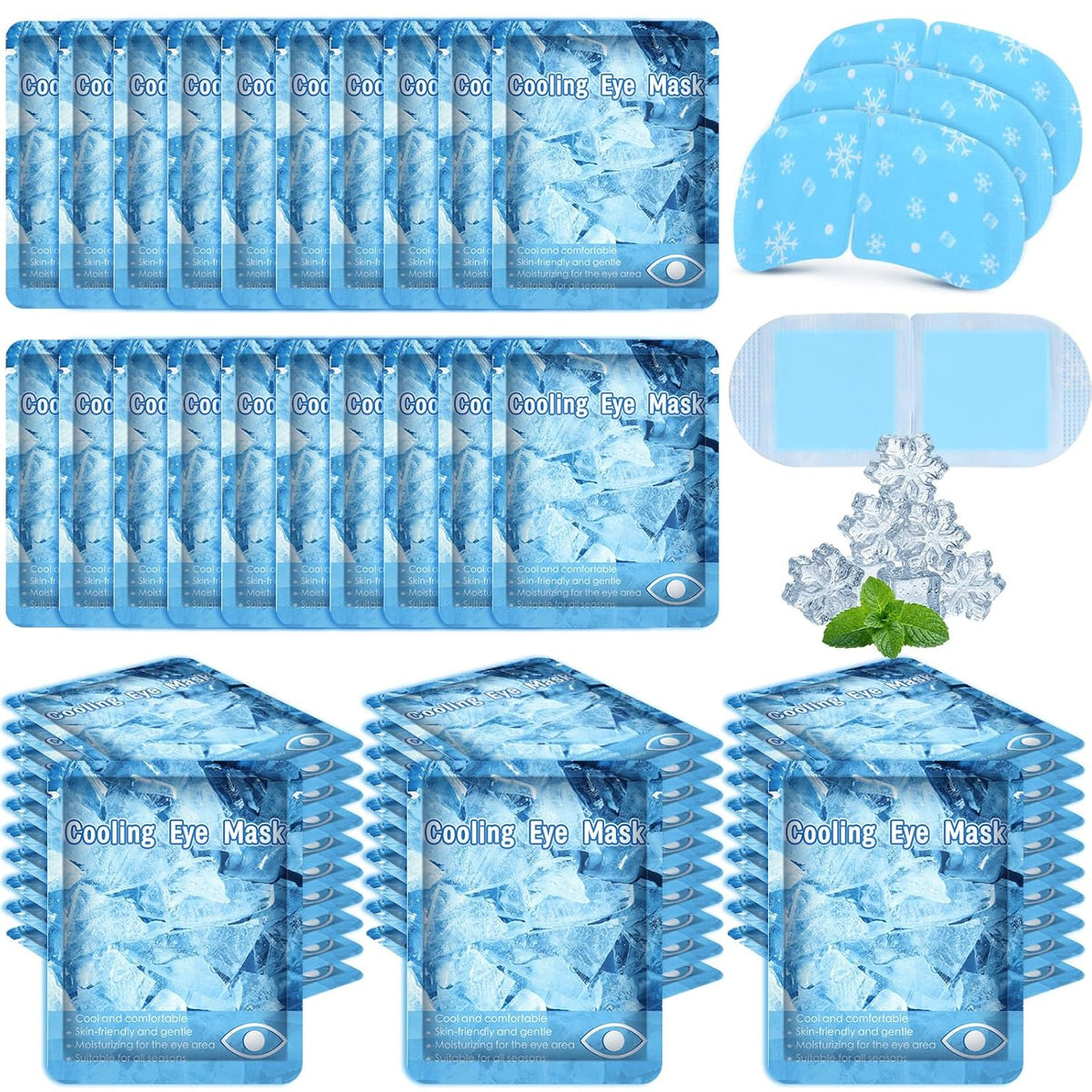 Newcotte 18 Pack Cooling Gel Eye Masks Mint Scented Hydrogel Patches