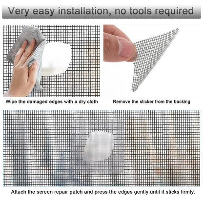 Black Window Screen Repair Tape（2" W×80" L） Strong Adhesive Screen Repair Tape Fiberglass Screen Tape Mesh Repair for Covering Windows or Doors Pet Mesh Cage Tears Holes