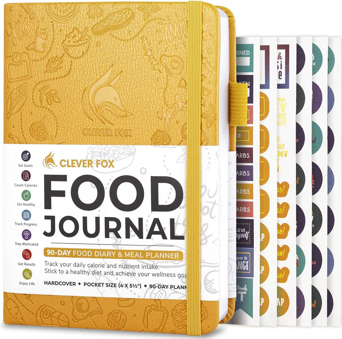 Clever Fox Food Journal for Women & Men, Weight Loss Tracker, Aquamarine
