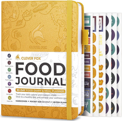 Clever Fox Food Journal for Women & Men, Weight Loss Tracker, Aquamarine
