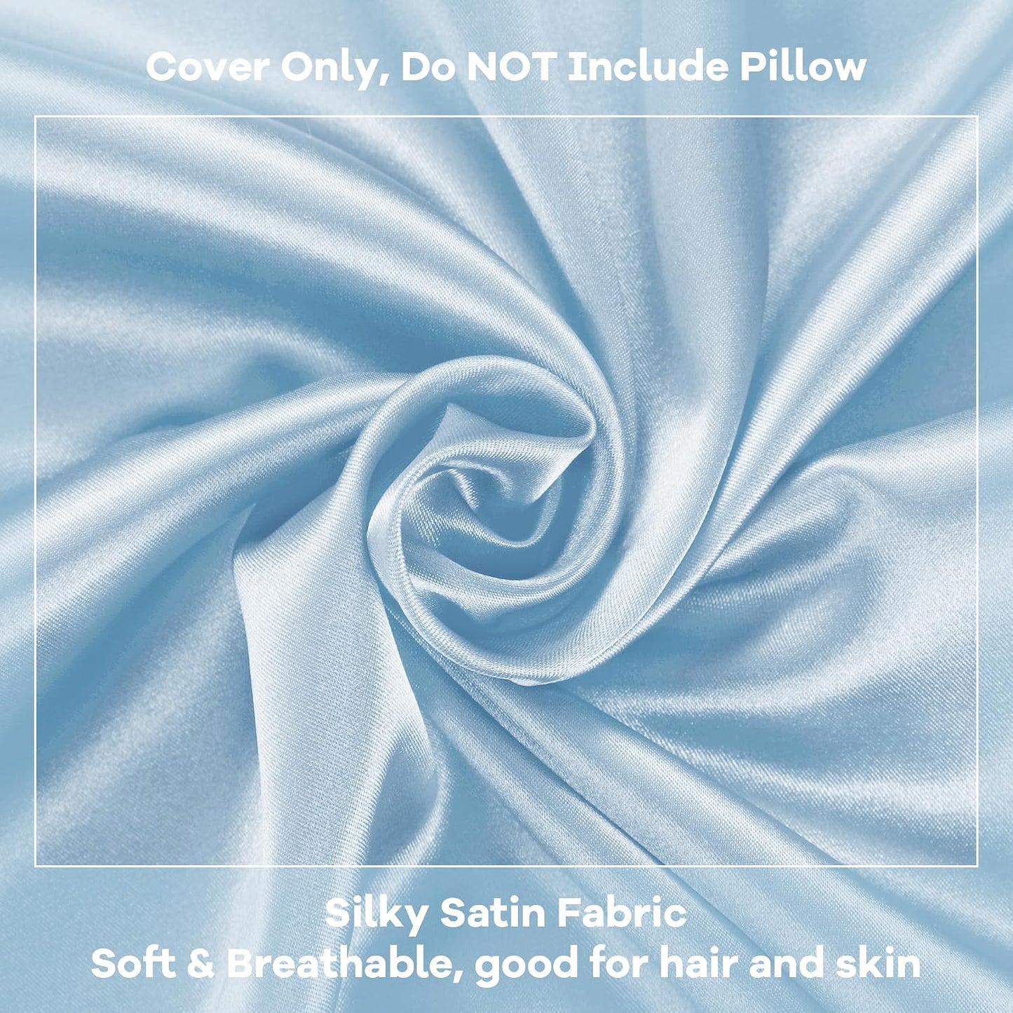 HOMBYS Satin Bed Wedge Pillow Cover Silky & Smooth Wedge Pillowcase 1 Pack 24x24x8, Soft & Breathable, Removable & Machine Washable-Zipper Design (Pillow Not Include), (Grey, 24"x24"x8")