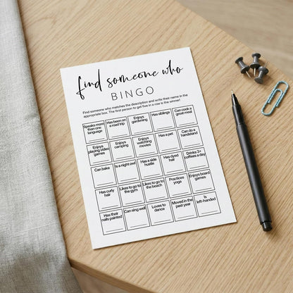 Office Bingo Cards – 25 Unique 5x7 Sheets, Find Someone Who Bingo Game for Adults, Team Building Games for Work, Ice Breaker Office Party Activity-A04