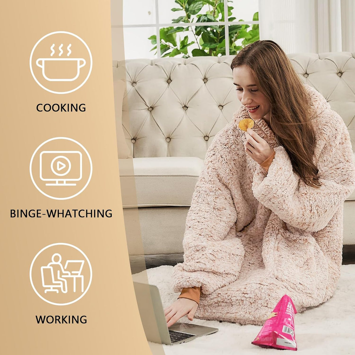 yescool Wearable Blanket Hoodie as Christmas Birthday Gifts for Women Mom - Colors B