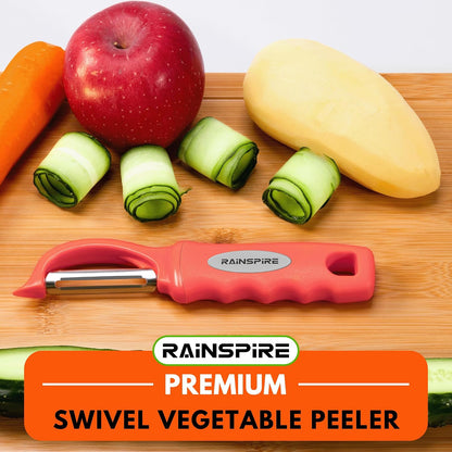 Rainspire Vegetable Peeler Potato Peelers for Kitchen, Sharp Stainless Steel Blades Veggie, Comfortable Handle Fruit Peeler, Carrot Peeler Apple Peeler Dishwasher Safe Black, 1-Pack