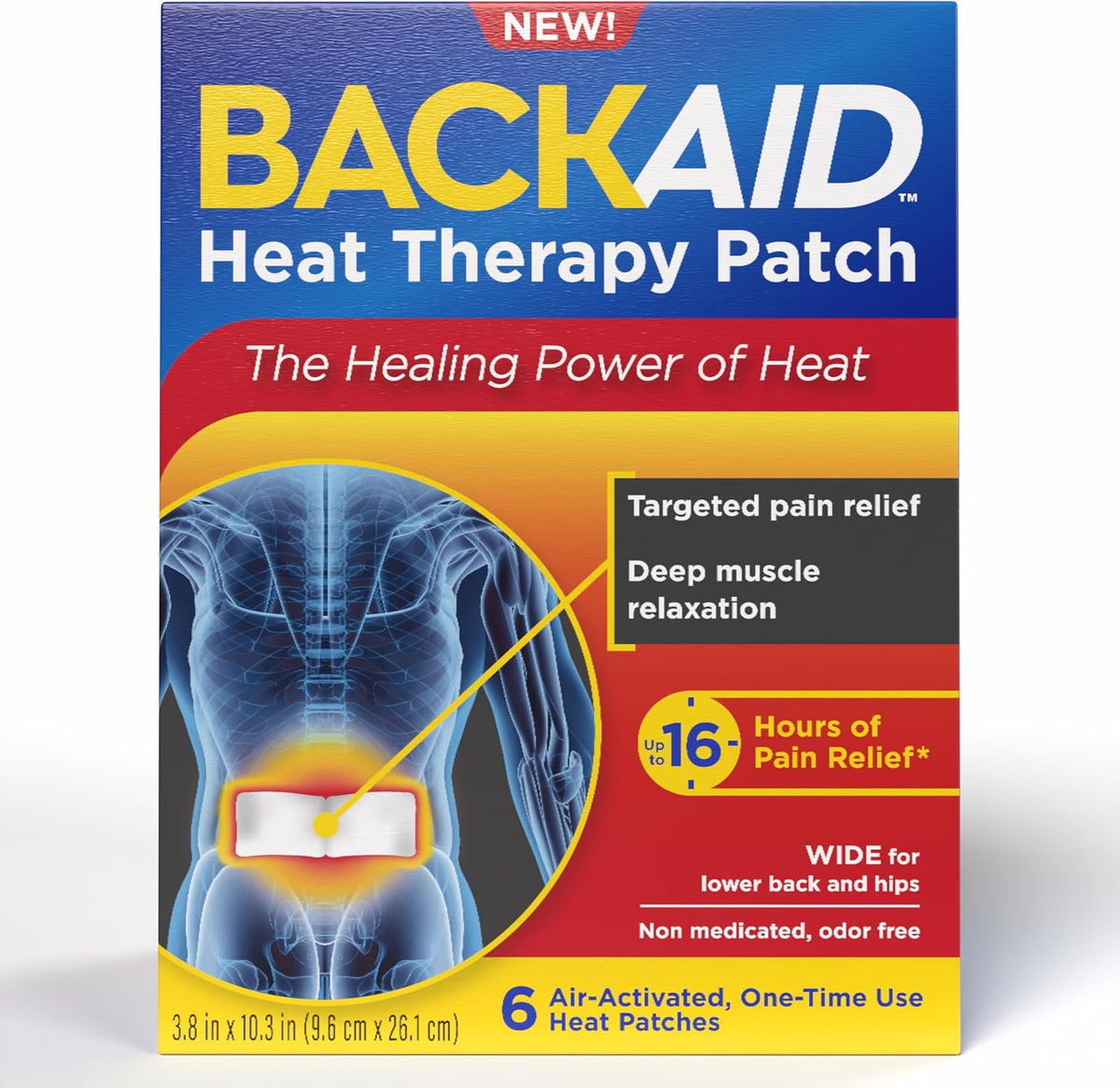 Backaid Heat Therapy Patch, Air-Activated Therapeutic Heat, Wide