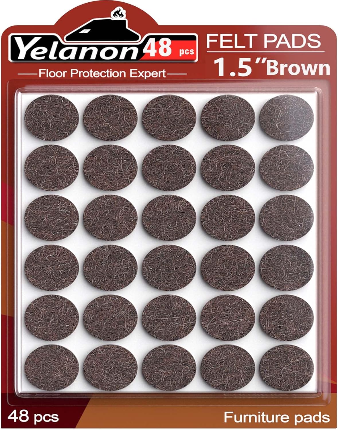 Felt Furniture Pads -56 Pcs(1+2)” Premium Felt Pads for Chair Legs Furniture, Floor Protectors for Hardwood Floors,Brown