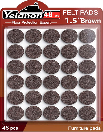 Felt Furniture Pads -56 Pcs(1+2)” Premium Felt Pads for Chair Legs Furniture, Floor Protectors for Hardwood Floors,Brown