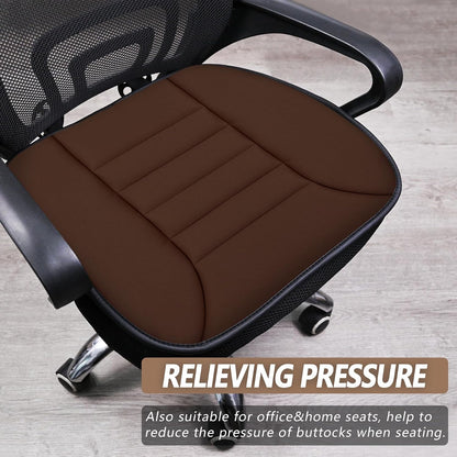 Car Seat Cushion Pad 1.2" Thick Comfort Seat Protector for Car Driver Seat Office Chair Home Use Memory Foam Seat Cushion with Non Slip Bottom, 20'' x 18.5'', Black