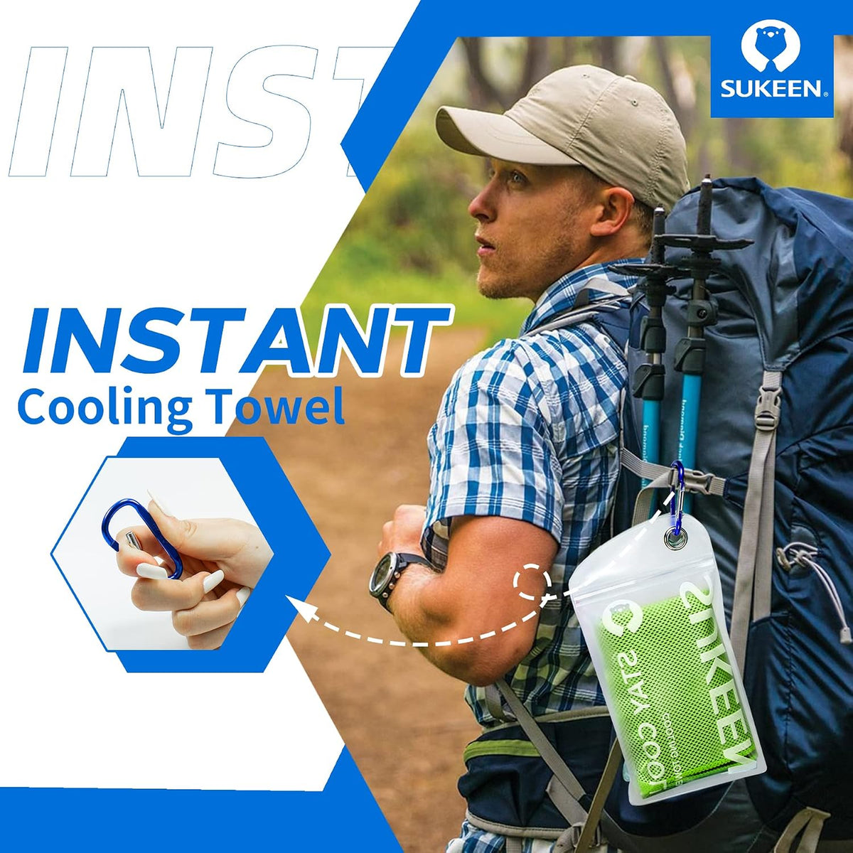 Sukeen 4 Pack Cooling Towels (40"x 12"), Cooling Neck Wraps, Soft Ice Towel