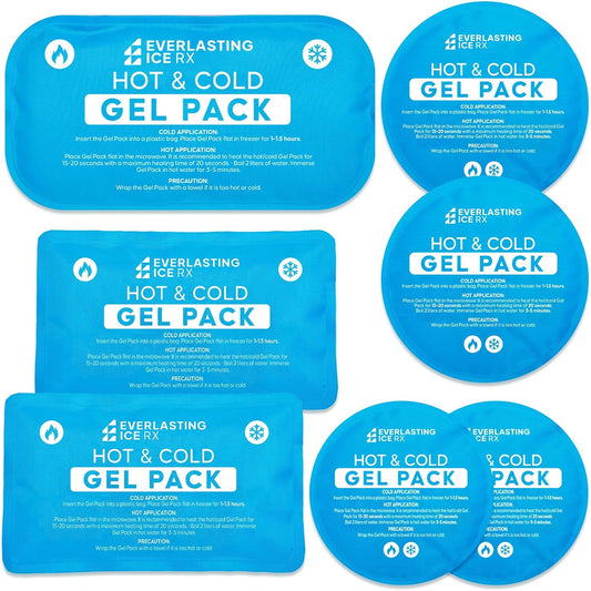 Reusable Hot and Cold Gel Ice Packs for Injuries, 7 Pack Variety Set