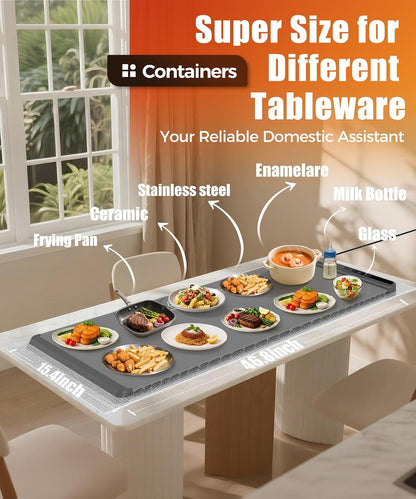 Warming Mat for Food, 26x15 Inch, Off White, Fast Heat, Child Lock