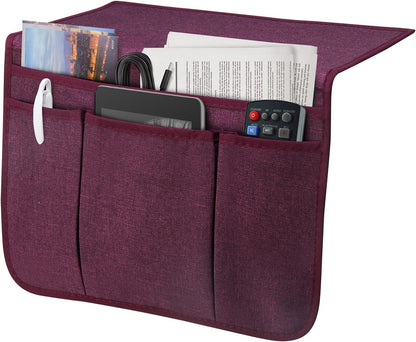 Bedside Caddy Bedside Storage Organizer Magazine Phone Tablet iPad Remote Holder, Organizer Caddy for Home College Dorm Bed, Sofa, Bunk Bed (Grey)