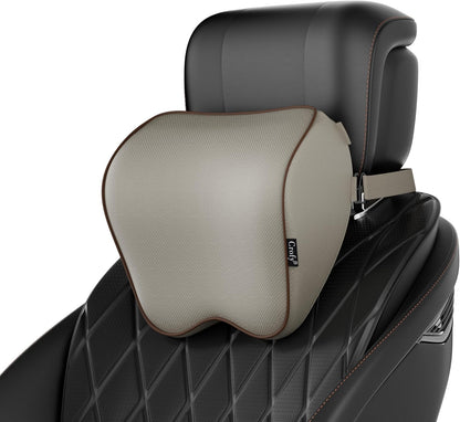 Crofy 2-Pack Car Neck Pillow, Headrest Pillow with Adjustable Strap, Black | Soft Memory Foam; Ergonomic Design Fits Most Car & Office Chairs; Breathable Removable Pillow Cover Is Machine Washable