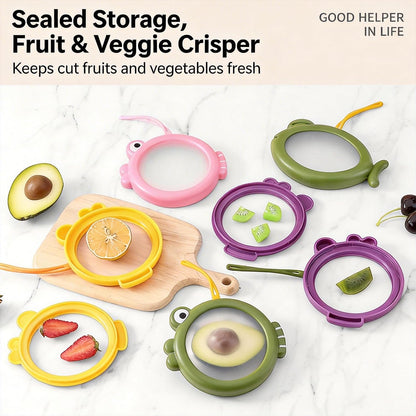 4pcs Fish-Shaped Silicone Food Storage Containers – Reusable Avocado Saver & Tomato Keeper Set – Airtight Fruit & Veggie Pods for Onion, Garlic, Lemon, Potato – Leak-Proof Freshness Lock for Fridge