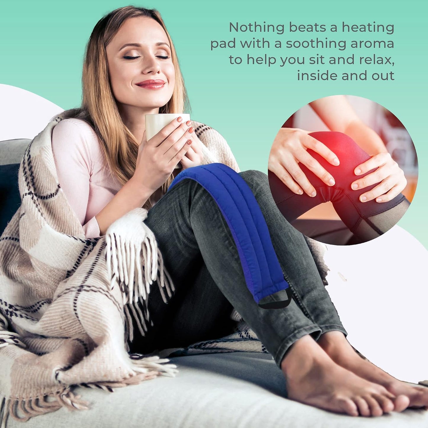 Microwavable Heating Pads for Lower Back, Neck, and Shoulder Pain Relief - Moist Microwave Heating Pad for Muscles and Joints - Microwave Hot Pack Heat Pad for Cramps -1 Heat Pack Blue-Lavender Scent