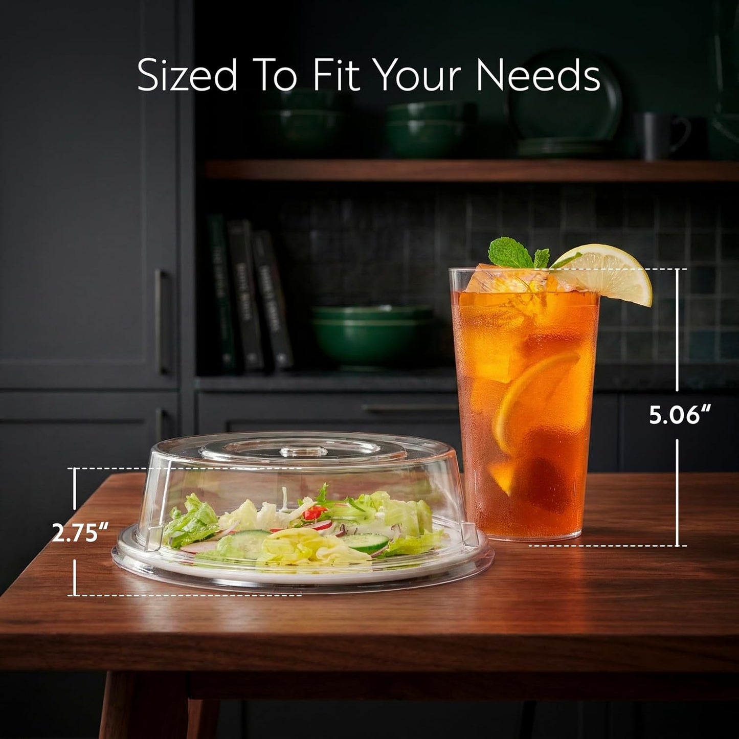 Restaurantware Cater Tek 11 Inch Polycarbonate Plate Cover 1 Shatterproof Dish Cover - Microwavable Endures Up To 210F Clear Plastic Splatter Cover With Finger Hole For 11 Inch Plates