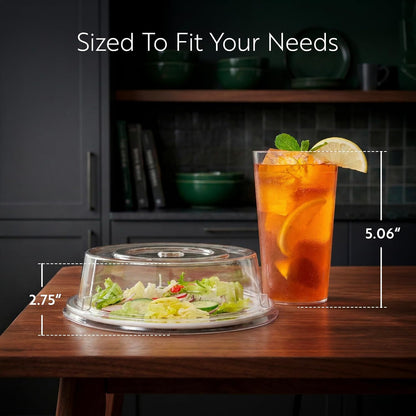 Restaurantware Cater Tek 11 Inch Polycarbonate Plate Cover 1 Shatterproof Dish Cover - Microwavable Endures Up To 210F Clear Plastic Splatter Cover With Finger Hole For 11 Inch Plates