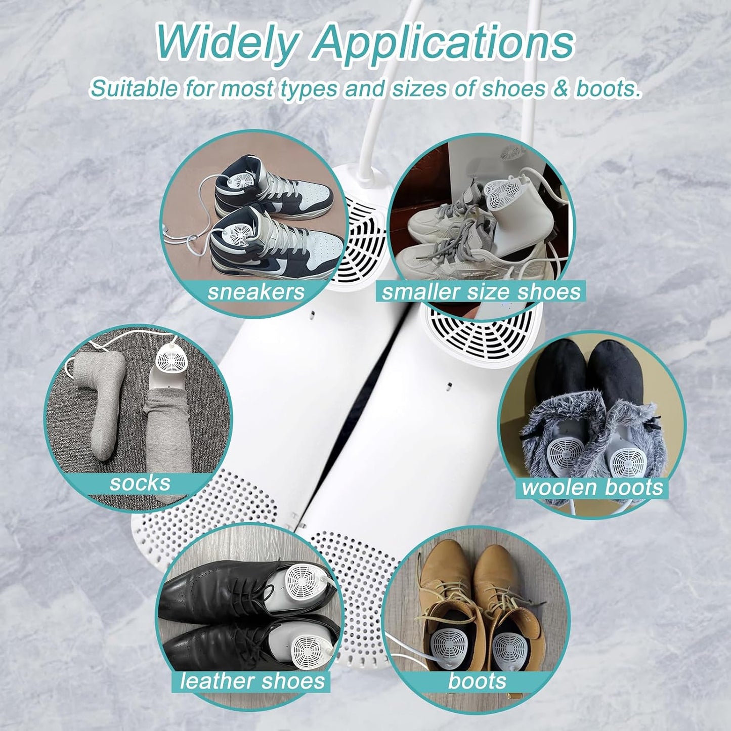 Shoe Dryer and Ozone Deodorizer with Timer Boots Dryer Portable | Shoes Socks Boots Warmer, No Noise | Strong Wire | US Plug