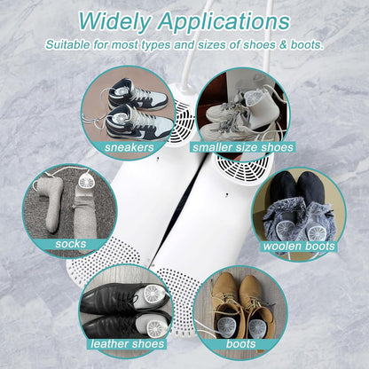 Shoe Dryer and Ozone Deodorizer with Timer Boots Dryer Portable | Shoes Socks Boots Warmer, No Noise | Strong Wire | US Plug