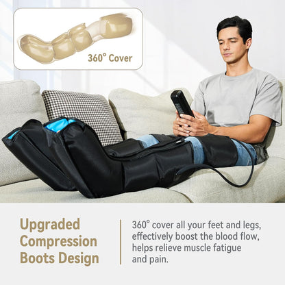 FIT KING Leg Compression Massager with Heat for Circulation and Pain Relief