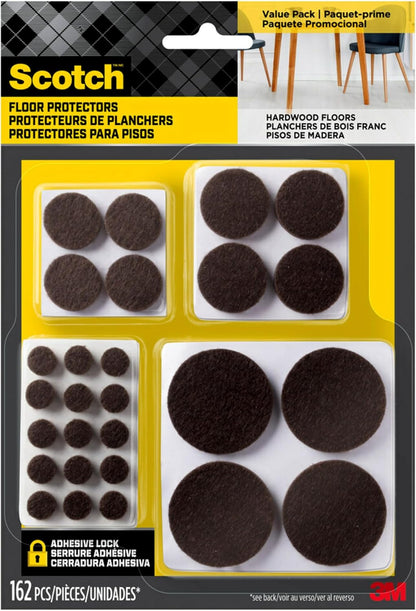 Scotch Furniture Caster Cups, Non-Slip Floor Protectors, Brown, 36 Count