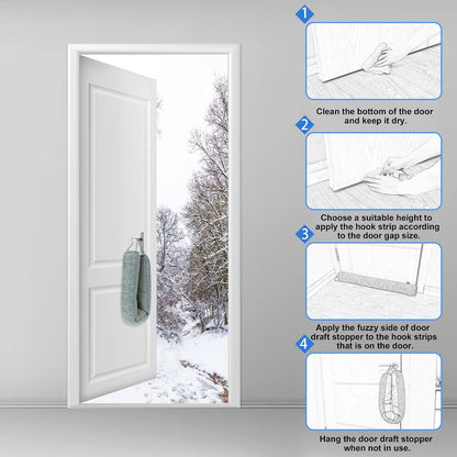 NABOWAN Weighted Door Draft Stopper — Triangular Under-Door Gap Filler for Gaps up to 3", Wind Noise Blocker, Energy Saver for Home Room Essentials, 32 Inch Gray