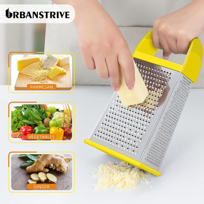Urbanstrive Cheese Grater With Container Box Grater Stainless Steel Graters for Kitchen Cheese Shredder Parmesan Shredder Kitchen Gadgets Kitchen Tools Kitchen Gifts for Chef Dishwasher Safe Zester