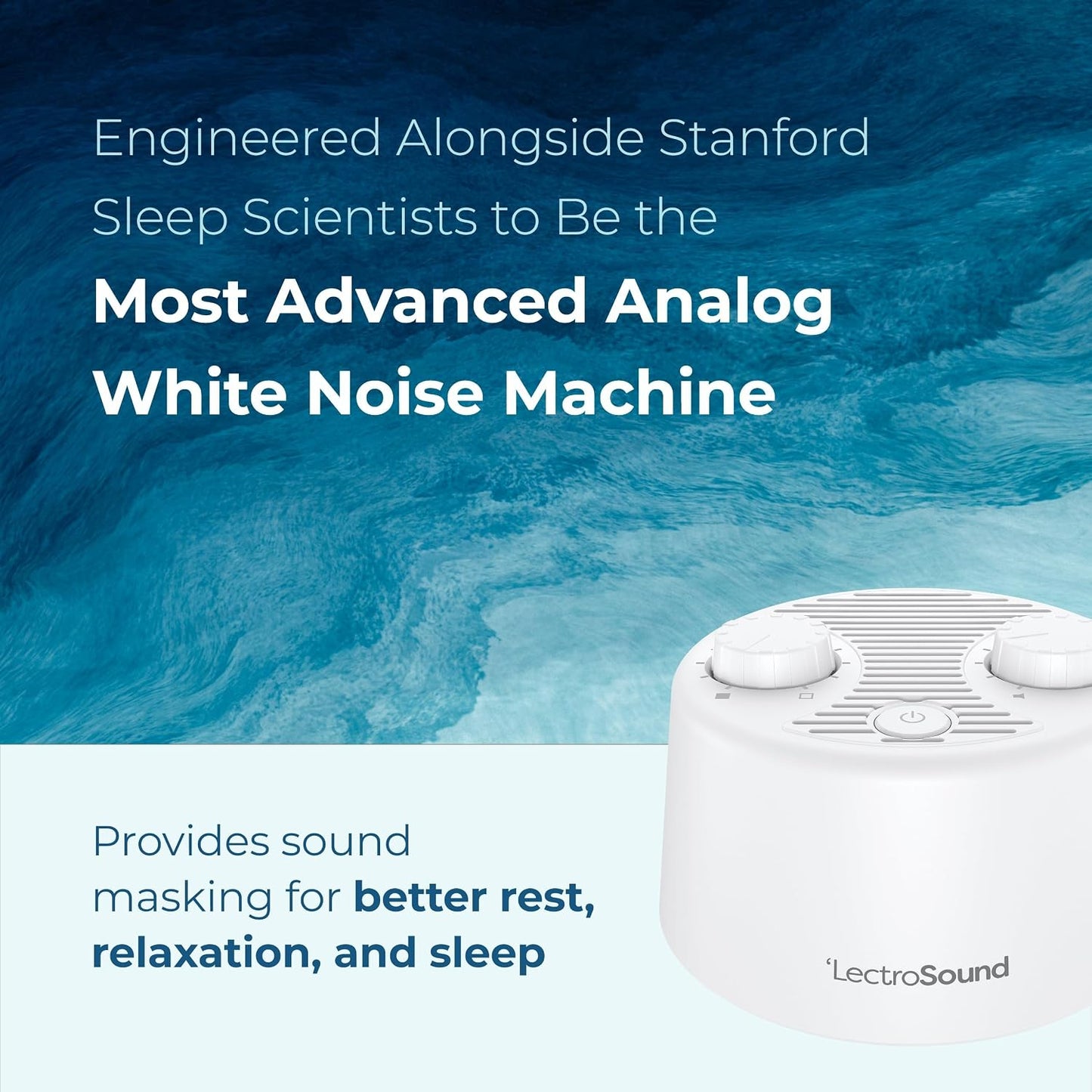 Adaptive Sound Technologies LectroSound - Noise Machine for Optimal Sleep Environment - Non-Looping Nature Sounds - Precision Volume Settings - Speech Privacy - Travel-Ready