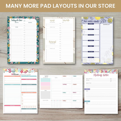 bloom daily planners Horizontal Weekly Magnetic Meal Planning Pad for Fridge with Tear-Off Grocery Shopping List - Hanging Food/Menu Organizer Notepad with Magnets - 8.5” x 11” - Lemons