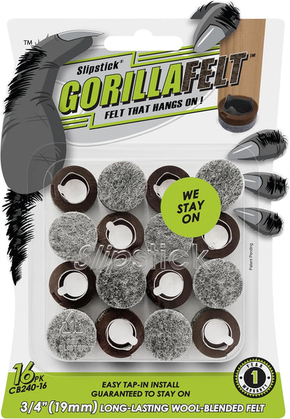 Slipstick Gorilla Felt Furniture Pads (189 Piece Variety Pack) Premium Furniture Pads & Chair Leg Floor Protectors for Hardwood Floors & Hard Surfaces