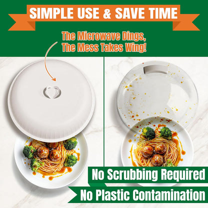 Paper Microwave Cover, 10 Inch Disposable Splatter Guard for Food, 25 Pack | BPA Free, Non Toxic, Non Plastic, Food Grade Paper, Microwave Safe, Heat Resistant, Splatter Protection, Steam Vent Design